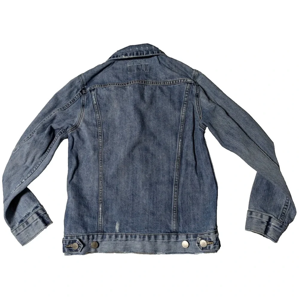 LUCKY BRAND The Tomboy Trucker Women‎ XS Distressed Denim Jean Jacket